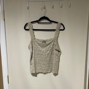 Sigrid Olsen Tan Embellished Tank Top Blouse XL